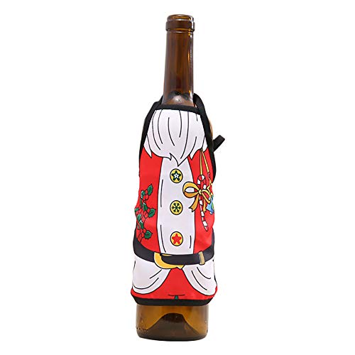 Preisvergleich Produktbild Daliuing Geschenktüte Champagner,Weihnachten Weinflasche Topper Mini- Weinflasche Beutel, Weihnachtswein Weihnachtsfeier Weihnachtsgeschenk,Stil 6