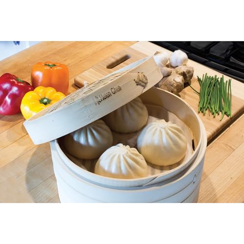 Helen's Asian Kitchen Natural Bamboo Steamer with Lid, 5 ½ x 6 Inches