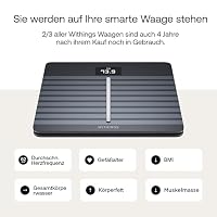 WITHINGS Body Scan - Smart Scale mit Segmentaler Körperzusammensetzungsanalyse, Herzfrequenz, Viszeralfett, Vaskulares Alter, iOS/Android, Blue – Ansicht 2