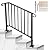 SPACEEUP Step Handrail Fit for 3 or 4 Steps Wrought Iron Handrail for Outdoor Steps Matte Black Stair Railings with Installation Kit