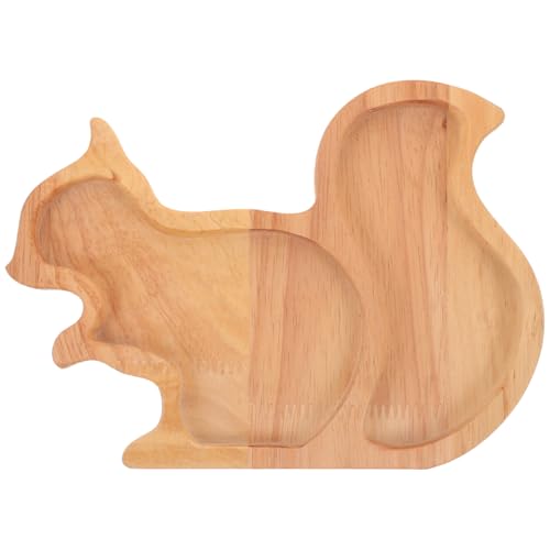 Tablero de Cortar en Forma de Ardilla, Tabla para Quesos y Postres, Bandeja para Servir Ensaladas y Aperitivos, Hecho de Madera
