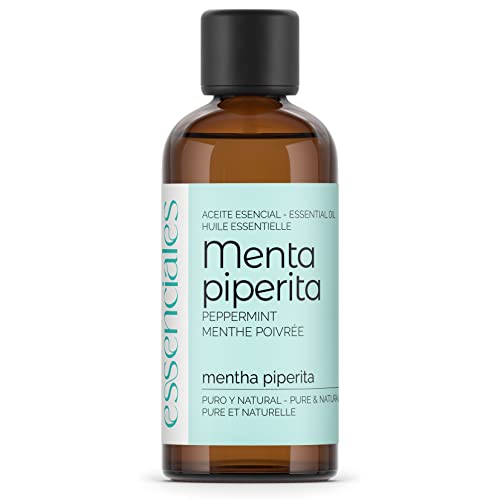 ESSENCIALES Aceite Esencial de Menta Piperita 100 ml – 100% Puro y Natural – Aroma Refrescante y Estimulante – Ideal para Difusor y Aromaterapia