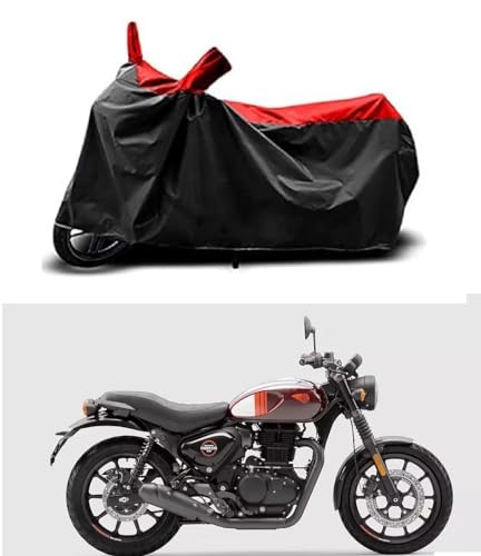 Image of Hunter 350 New BS6 Bike Cover with Water-Resistant and Dust-Proof Premium Polyester Fabric (RED Stripe)