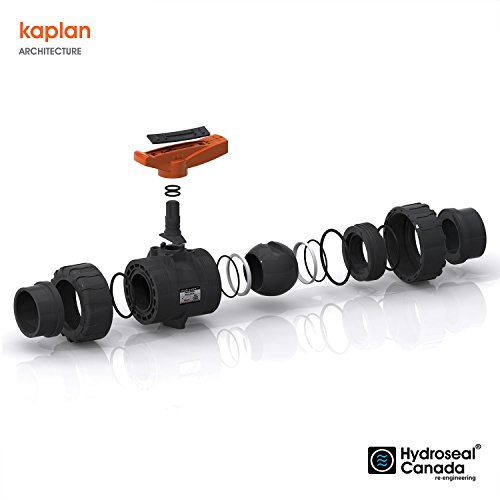 Hydroseal Kaplan 1 1/4" Pvc True Union Ball Valve With Full Port, Astm F1970, Epdm O-Rings And Reversible Ptfe Seats, Rated At 200 Psi @73F, Gray, 1 1/4 Inch Socket (1 1/4") #TOP6