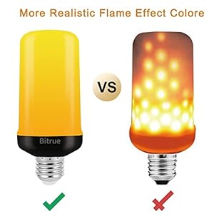 Bitrue LED Flame Effect Light Bulb, 4 Modes Flame Light Bulbs, E26 Base Fire Light Bulb with Gravity Sensor,Flickering Light Bulbs Halloween Home Party(4 Pack) Bitrue LED Flame Effect Light Bulb 4 Modes Flame Light Bulbs E26 Base Fire Light Bulb with Gravity SensorFlickering Light Bulbs Halloween Home Party4 Pack