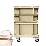 Aufbewahrungskiste auf Rollen | stapelbar und robust im Industriestil – Aufbewahrungsbox für den Außenbereich, großer Behälter mit Rädern | für Werkzeuge, Kleidung, Spielzeug, Büro, Haus, Keller