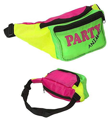 W WIDMANN MILANO Party Fashion - 80er Jahre Gürteltasche Verstellbarer Hüftgurt Accessoire für Party Festival Karneval
