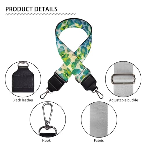 Image of TODIYADDU Gree and Blue Leopard Bag Straps for Handbags Replacement Wide Shoulder Strap Straps for Crossbody Bags Women Fit for Handbag Wallet Crossbody Computer Bag for Girls Mom Men