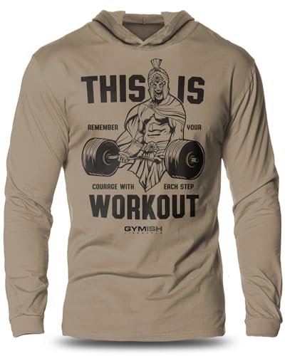 Inspirational Spartan Gym Weightlifting Long Sleeves Men's Hooded for Workouts