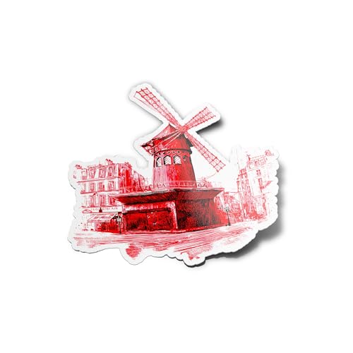 PACK AUTOCOLLANTS STICKERS Vinyle Moulin Rouge Paris Cabaret emblématique Montmartre Résistant Uv Eau Souvenir France Parisien Tourisme Pour Ordinateur...