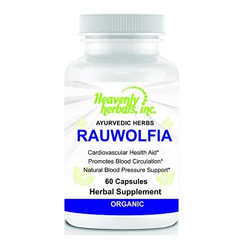 Rauwolfia Capsules, Organic Herbal Supplement – Rauvolfia Serpentina Blend | Ayurvedic Herb & Natural Remedy | Natural Blood Pressure Support, Cardiovascular Health Aid– 60 Ct. by Heavenly Rauwolfia Capsules, Organic Herbal Supplement – Rauvolfia Serpentina Blend | Ayurvedic Herb & Natural Remedy | Natural Blood Pressure Support, Cardiovascular Health Aid– 60 Ct. by Heavenly