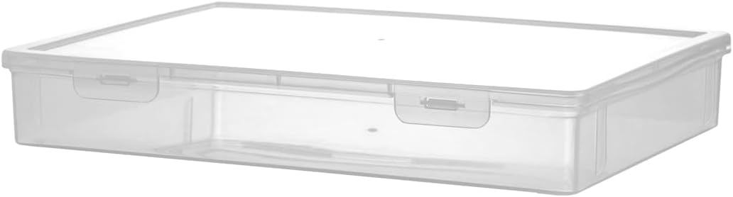 Vidifor Plastic Storage Containers for A4 File, 8.5"x11" Letter File, Magazine Document, Pencil Box, Thick Scrapbook Storage Box for Crafts, Art Supplies, Crayon, Office Supplies, Washi Tape. (2)