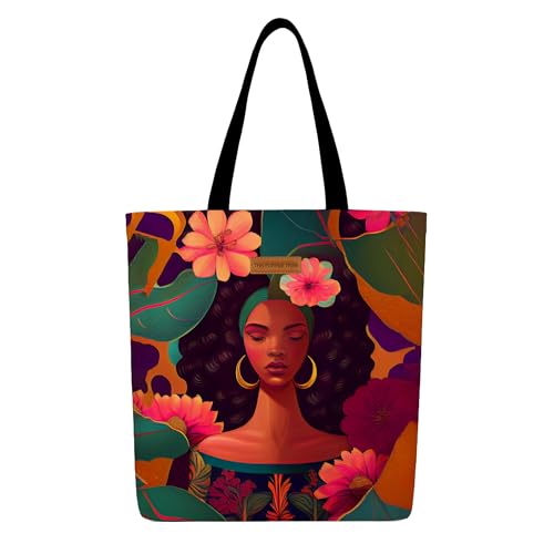 Image of The Purple Tree Eco-Friendly Canvas Tote Bag, Sustainable, Reusable Shopping, Beach, Travel or Everyday Tote, Wide Tote Bag