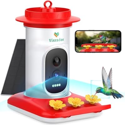 Hummingbird Feeder with Camera Solar Powered,2.5K HD Wireless,AI Identify,Auto Capture & Motion Detection, Ant Moat,Bee Proof,Ideal Gift for Hummingbird Lovers
