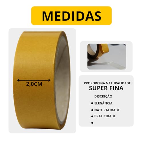 Fita Adesiva Gold 20 metros x 2,0 cm Protese Capilar Peruca Não Mela
