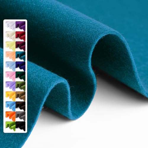 Image of Peacock Blue Soft Felt Sheet, 18 inch x 36 inch, 1.6mm Thick Acrylic Felt Fabric | Premium Craft Felt for Sewing, DIY Projects, Embroidery, Decorations, Art, and School Projects