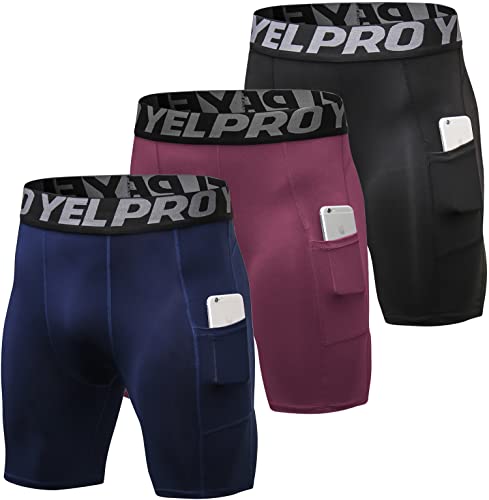 Yuerlian Shorts de compressão masculino Cool Dry Sports Underwear...