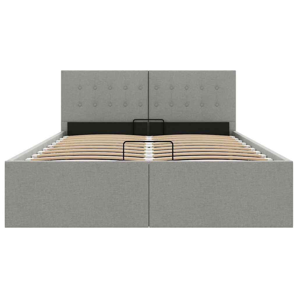 vidaXL Stauraumbett Hydraulisch Polsterbett Doppelbett Bett Schlafzimmerbett Stoffbett Bettrahmen Bettgestell mit Stauraum Hellgrau 120x200cm