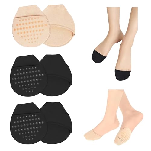 Image of 3Pairs Women's Toe Topper Liner Socks with Cushion,Toe Cover Half Socks,No Show Liner Half Socks For Heels Flat Shoes