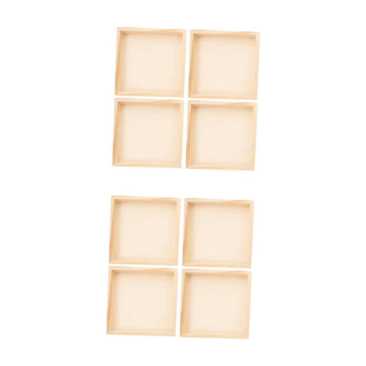 Healifty 2sets 4pcs Puzzle Accessory Trays Unfinished Wood Sorting Trays for Block Game Organization and Serving for Adults 4pcs*2