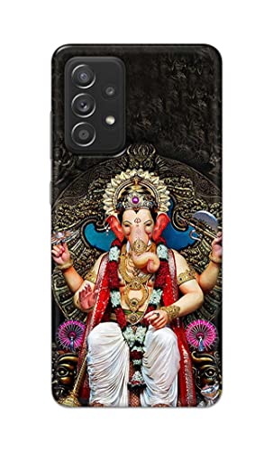 Image of PRINTFIDAA Lord Ganesh Bappa Moriya Printed Designer Hard Back Case Cover for Samsung Galaxy A52 / A52 5G (6.5 inch) -(TI) MVN1010