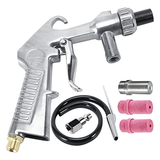 Jewboer Sandblaster Air Siphon Feed Blast Gun Nozzle Steel Tips Abrasive Sand Blasting Derusting