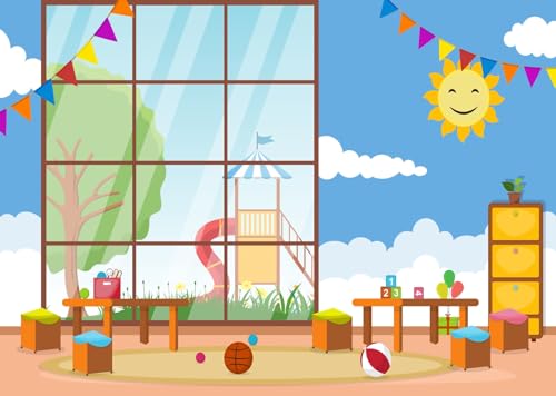 Fondo de Tela 7x5ft para Aula Infantil miniatura 4