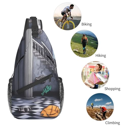 Bolso bandolera cruzado tipo sling negro miniatura 6