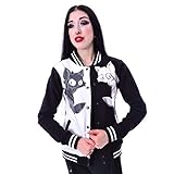 cupcake cult college jacke  Cupcake Cult Good Cat Varsity Jacke für Damen, Schwarz/Weiß Gr. Large, schwarz/weiß