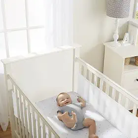 Protetor de Berço Tela Respirável 2 Lados Grades Aguard Baby Padrão Americano Branco Liso