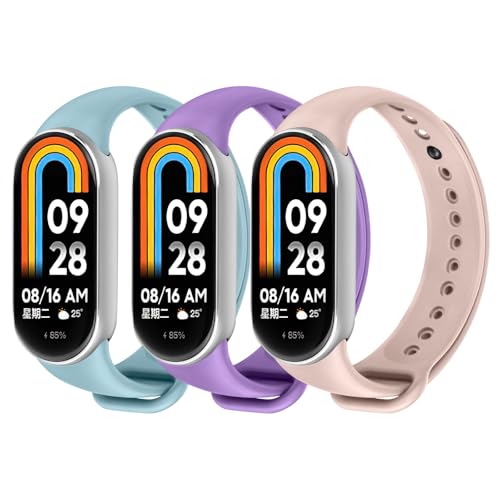 Ainiv 3Pcs Bracelet pour Xiaomi Mi Band 8/9/10, Bracelets de Remplacement Xiao-mi,xiao-mi smart band, Silicone Réglable Bracelet Montre Connectée pour XiaoMi Mi Band...