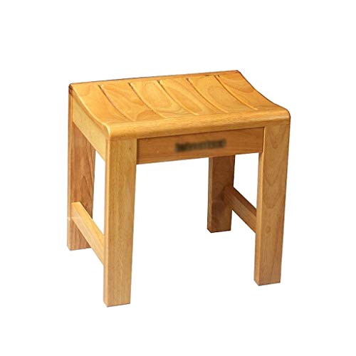 RHRYTCH Taburete de baño de roble, taburete de madera de roble, impermeable, antiséptico, multiusos, taburete bajo con listones impermeables