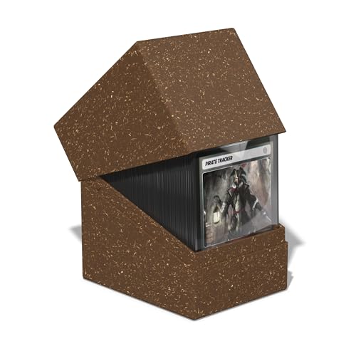 Image of Ultimate Guard RTE Boulder 133+, Deck Case for 133 Double-Sleeved TCG Cards, Brown, 87% Renewable, Made in Germany, Secure & Durable Storage