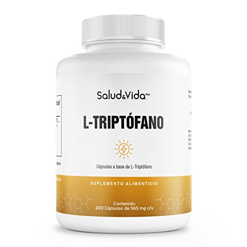 Vitamínicos, L-Triptófano 500 mg por porción (1 al Día) | 200 Cápsulas | S&V | Aminoácido Esencial | Sin Gluten y Sin OMG
