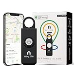 Personal Alarm for Women with GPS Tracker — Self Defence Keychain with Siren, Works with Apple Find My App, 130dB Loud Safety Alarm Sound, USB Rechargeable Bluetooth Key Finder (Eclipse Black)