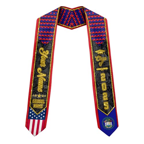 MonkeyVan Custom Belize Graduation Sash Belize Stole for Graduation Belize Flag Gift Graduation Sash Graduation Stole Bz2