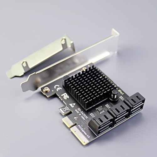 GLOTRENDS SA3026 6-Port PCIe X4 SATA Expansion Card, Compatible with Windows,Linux,Mac OS,NAS