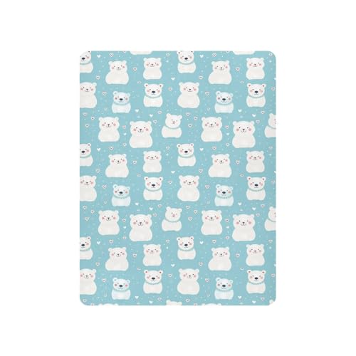 Image of Love Hearts Bear Crib Sheets Stretchy Portable Sheets for Baby Toddler Breathable Soft Crib Mattress Sheet for Girls Boys