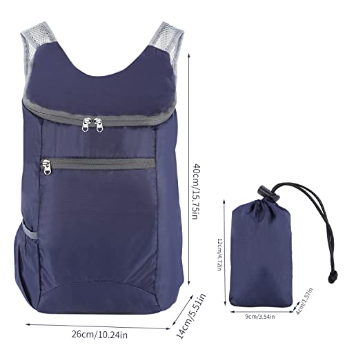 Pimoys 15 L Ultralight Packable Backpack Travel, Foldable Backpack Collapsible Day Packs For Camping Hiking Outdoor (Navy Blue) #TOP2