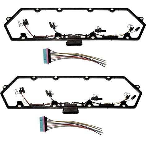 Pair 97-03 Powerstroke 7.3L Valve Cover Gasket w/Fuel Injector Glow Plug Harness