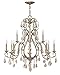 Hinkley Carlton Collection 12 Light Chandelier, Silver Leaf