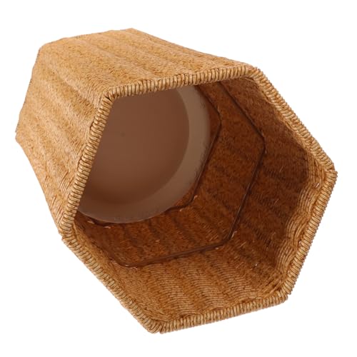 IMIKEYA Paragüero de Ratán Artificial con Bandeja para Entrada Soporte Plástico Multifuncional para Paraguas y Esterillas de Yoga Diseño Compacto y Decorativo Hogar Oficina