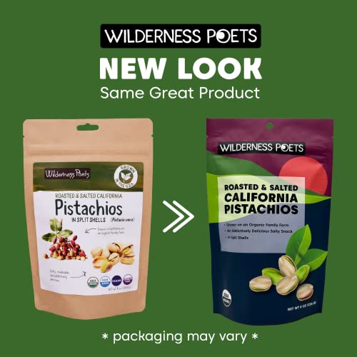 Wilderness Poets, Organic California Pistachios - Roasted With Sea Salt, In Shell (8 Ounce) #TOP3