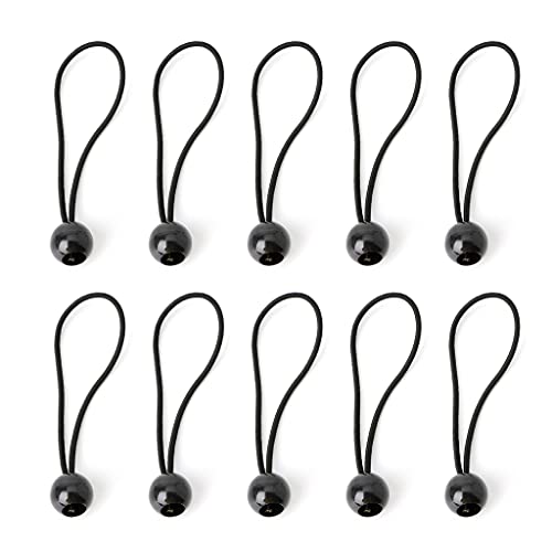 Kcjhagbd 10 Pcs Black Ball Bungee Pack Shock Elastic Tie Cord Fixing Securing Trailer Ropes Buckle Backpack Accessories Elastic Tie Cord