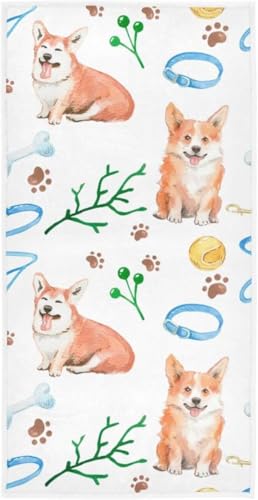 フェイスタオル バスタオル 綿 速乾 薄手 コーギー いぬ 野球 可愛い かわいい 大判 タオル 部屋干し 柔らかく 肌に優しい 四季通用 家庭用 ホテル 業務用