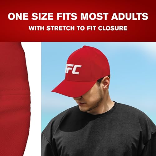 Image of Concept One Unisex Adult UFC Baseball Hat, 6 Panel Adult Flex Fit Active Sport Cap with Curved Brim