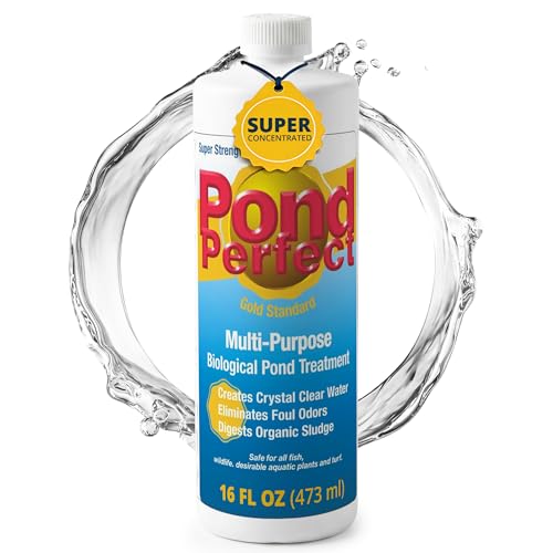 PondPerfect Pond Bacteria - Natural Treatment for Ponds Liquid Formula for Pond Maintenance Pond Cleaner for Outdoor Ponds - Safe for Fish & Koi Easy Dosing 16 oz (473 ml) for up to 5000 gal