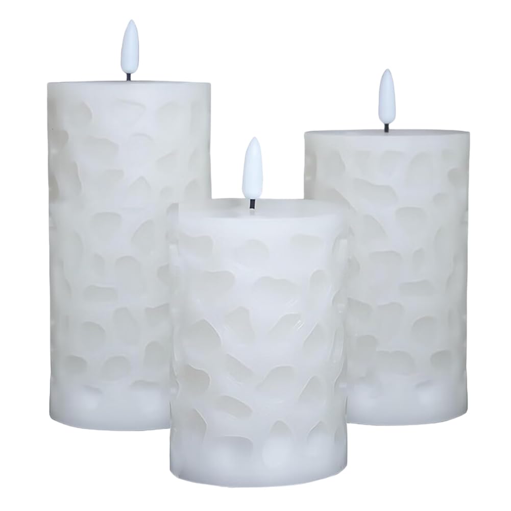 Velas LED sin llama para bodas y decoración romántica con mecha móvil pack de 3