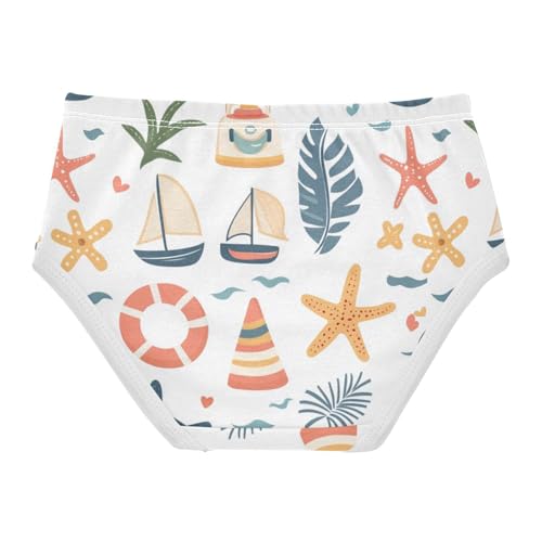 ZZKKO Summer Sea Star Girls Underwear Toddler Panties for Girls Comfort Brief Size 2-8T2