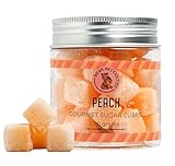 Bear Necessities Gourmet Sugar Cubes – Peach Infused Sugar Cubes Handcrafted w/ Pure Cane Sugar – Perfect for Champagne, Coffee, Tea & Cocktails – Hostess Gift & Bar Accessory - 70g Jar - About 35 Cubes